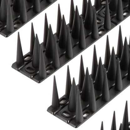 OFFO Bird Spikes for Pigeon Woodpecker Crow, Outdoor Use for Balcony Patio Window, Easy to Install, Black, Covers 12.5 Feet(3.8m) - color: Black