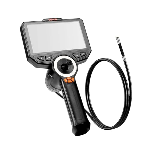 VEVOR 4-Way Articulating Borescope with Light, True 1080P HD Industrial Endoscope Inspection Camera with Articulated Probe, Flexible Snake Scope Cam for Wall Automotive Engine Inspect-4.9FT - size: 0.32-inch Probe