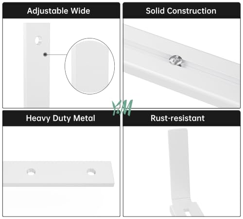 Y&M Adjustable Window Box Brackets 2 Pack, Wall Mount Planter Box Brackets - size: Set of 2- White