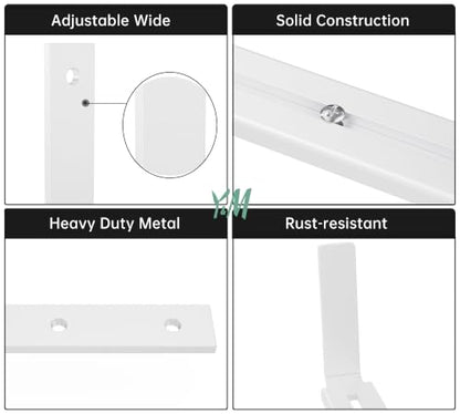 Y&M Adjustable Window Box Brackets 2 Pack, Wall Mount Planter Box Brackets - size: Set of 2- White