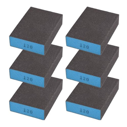 6Pcs 120Grit Sanding Sponges, Wet Dry Sanding Blocks - size: 120Grit