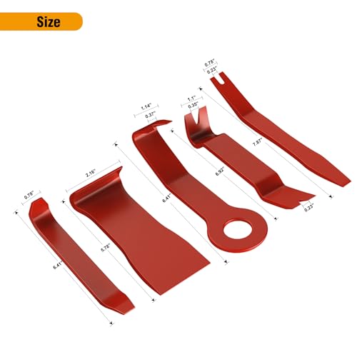 GOOACC 5PCS Auto Trim Removal Tool Kit Red - color: 5pcs Trim Removal Tool Red