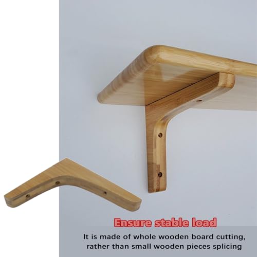 2-Pack Solid Wood Triangle Shelf Bracket 4.9x5.7in L-Shape Corbel - size: 4.9*5.7"