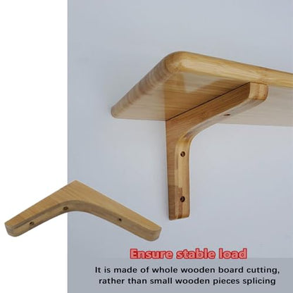 2-Pack Solid Wood Triangle Shelf Bracket 4.9x5.7in L-Shape Corbel - size: 4.9*5.7"