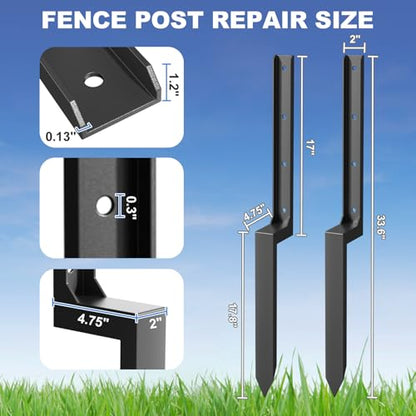 8 Pack Fence Post Repair Kit, Fence Post Repair Stakes for Fixing Broken