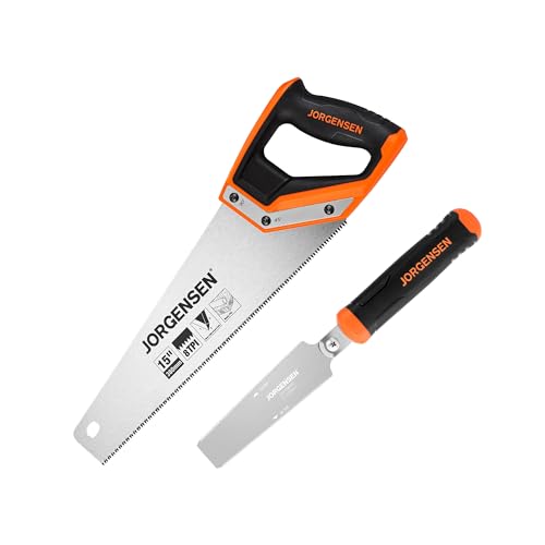 JORGENSEN Japanese Flush Cut Saw - 5 Inch Small Pull Saw & JORGENSEN 15 Inch Pro Hand Saw