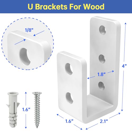 2x4 Door Barricade Brackets to Security Door Reinforcement , (4PCS) - color: 4 pack-3MM