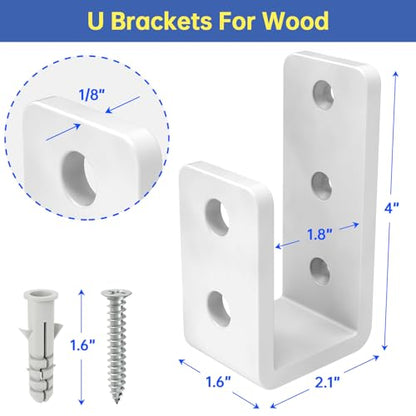 2x4 Door Barricade Brackets to Security Door Reinforcement , (4PCS) - color: 4 pack-3MM