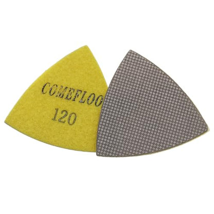 Triangular Diamond Polishing Pads for Corner Edge, Electroplated Sanding Pads for Oscillating Multi-Tools, 3’’(80mm), Grit 120, 4PCS - style: 120#