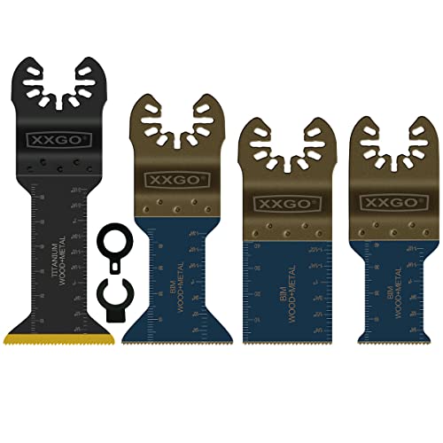 XXGO 4 Pcs Bi Metal Titanium Oscillating Multi Tool Blades - size: Bi Metal Titanium Multitool Blade - 4 Pcs