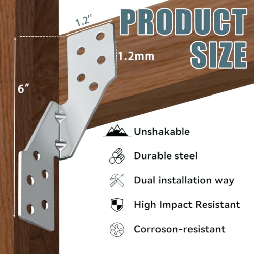 40 Pcs Right Size Galvanized Steel Hurricane Straps Tie Brackets| - size: Right Side