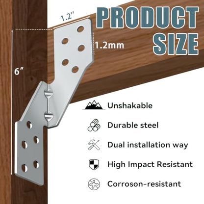 40 Pcs Right Size Galvanized Steel Hurricane Straps Tie Brackets| - size: Right Side