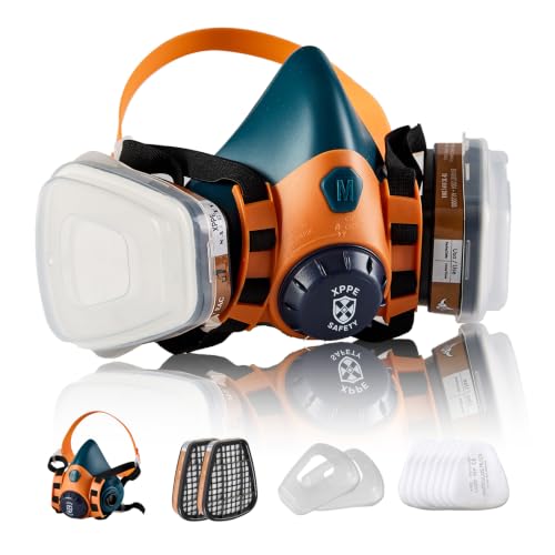 Reusable Half Face Respirator Mask with A1P2 Filters for Painting