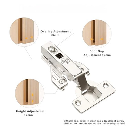 10Pcs Soft Close Face Frame Cabinet Hinges 50% Faster Install - size: 5 Pairs