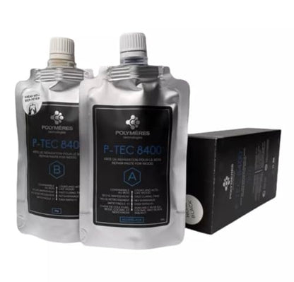 P-Tec 8400 Wood Filler - 250g - Fast Cure Crack & Knot Repair (Walnut) - color: Walnut