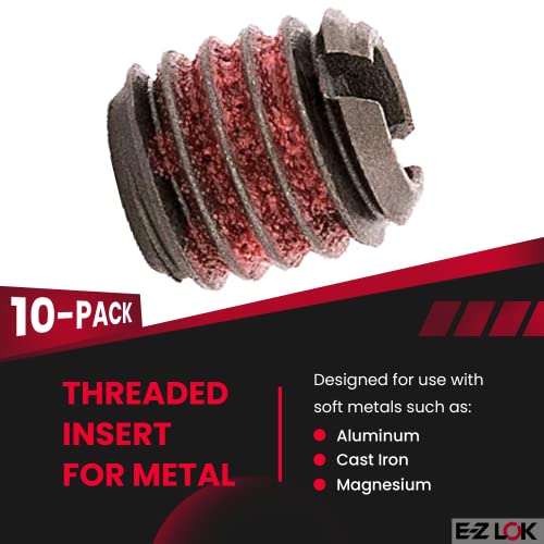E-Z LOK Thread Insert, 8-32 Internal, 0.3125-18 External, 10 ct