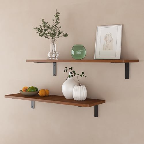 NEODROP 4-Pack 6 Inch Heavy Duty Shelf Brackets, Premium Floating L Bracket for Wall, Kitchen, Mantel Shelves Support | Quarter Inch (1/4") Thick | Black Powder Coated Steel - size: 6 Inch, style: 4 Pack