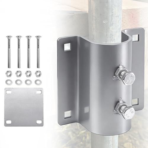 Dock Post Bracket Kit Stationary Dock Side Leg Pipe Holder, Heavy Duty Floating Dock Hardware Galvanize Boat Dock Accessories - style: 1pack
