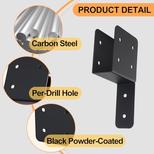 4 Pcs 2“x 4" Joist Anchor Connector Fit 2"x 4"Post for Light Steel Frame - size: 2"x 4" - 4 Pieces, style: Joist Anchor Connector
