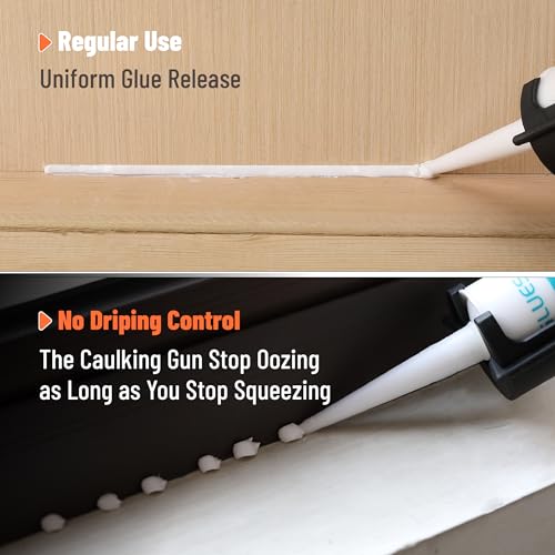 Bates- Caulking Gun Kit, 10:1 Thrust Ratio, 3 in 1 Caulk Gun No Drip, Caulking Tool Gun, Hand Caulking Guns, Silicone Gun, Caulking Gun Tool, No Drip Caulk Gun