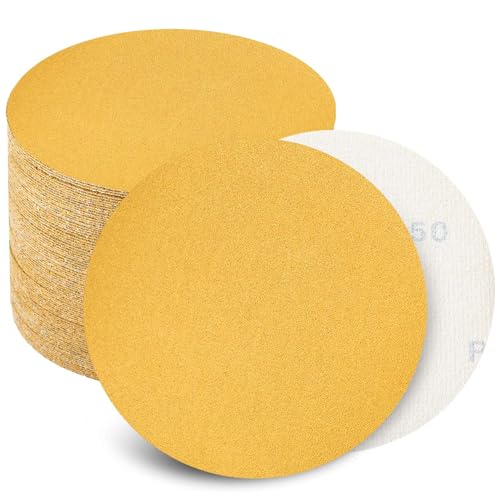 6 Inch Sanding Discs Hook and Loop No Hole, 150 Grit Sandpaper, Da Sandpaper for Automotive and Woodworking, 100 Pack - style: 150 Grit