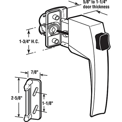 PRIME-LINE Push Button Latch Set for Screen & Storm Doors, Black (1 Set) - color: Black