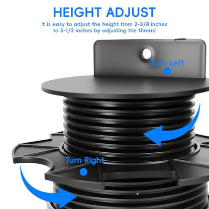 20Pack Adjustable Deck Support Base – Heavy Duty 4600LBS Load Capacity PP Pedestal System, Easy Leveling Joist Support for Patio, Walkway, Shed, Outdoor Wood & Composite Flooring Black
