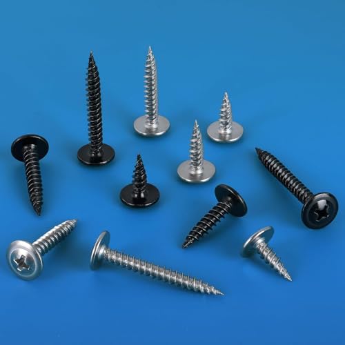 VGBUY 150Pcs #8x1 Wood Screws Phillips Modified Truss Head Stainless Steel 410 Quick Metal Self Tapping Screws - color: Silver, size: #8 x 1 inch
