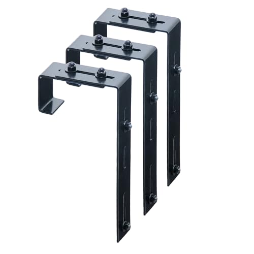 Mayne Adjustable Deck Rail Bracket, Window Box Railing Mount, 3-Pack