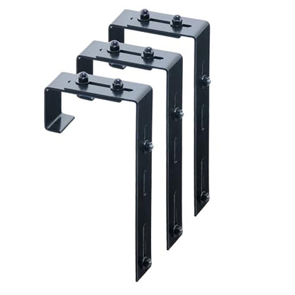 Mayne Adjustable Deck Rail Bracket, Window Box Railing Mount, 3-Pack