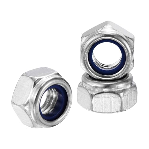 240Pcs M4-0.7 Nylon Locking Hex Nuts 304 StainlessSteel Silver - color: Silver, size: M4x0.7mm