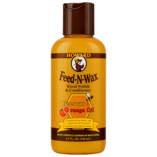 Howard Products Beeswax Wood Polish & Conditioner, Feed-N-Wax for Wood Furniture Polish, 4.7 oz, Orange - size: 4.7 Fl Oz (Pack of 1), style: Polish and Conditioner
