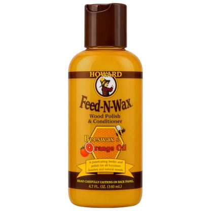 Howard Products Beeswax Wood Polish & Conditioner, Feed-N-Wax for Wood Furniture Polish, 4.7 oz, Orange - size: 4.7 Fl Oz (Pack of 1), style: Polish and Conditioner