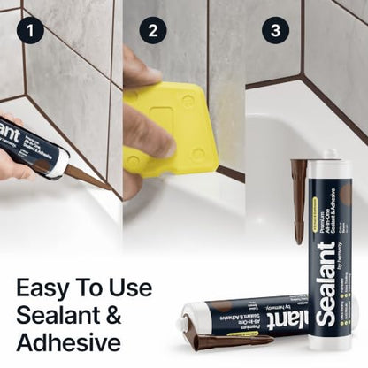 Hemway Kitchen & Bathroom Nut Brown Sealant & Adhesive 300ml 1 Pack - color: Nut Brown