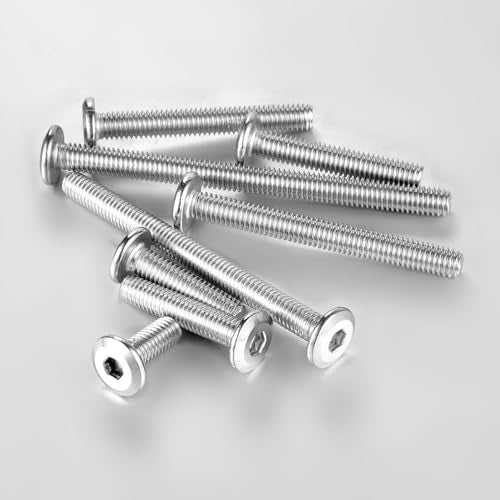 COCO Park M6-1.0 x 45mm Flat Head Socket Head Cap Screws with Hex Spanner Bolts Kit, 304 Stainless Steel 18-8, Full Thread Countersunk Bolts, 20pcs - size: M6-1.0 x 45mm