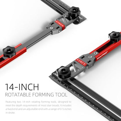 Stair Tread Template Tool - Upgrade Stair Tread Tool, Stair Measuring Tool - color: Red-Gray
