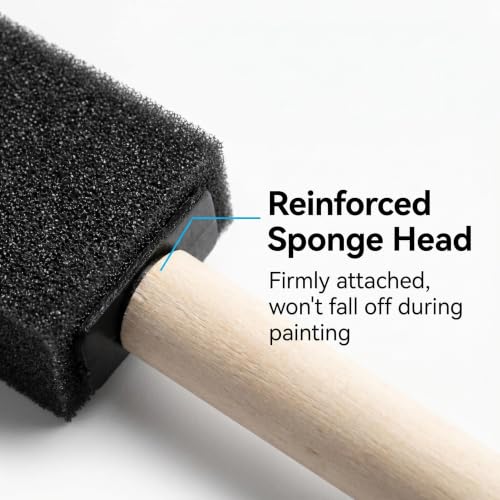 Foam Paint Brushes, 50 PCS, 1" Wide Head with Wooden Handle