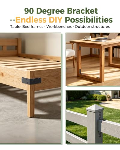 3"x3"x1.2" L Brackets for Wood, 150LB, Black 4 Pack - color: Black-4PCS