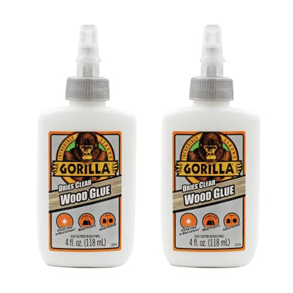 Gorilla Dries Clear Wood Glue, Water Resistant, 4 oz Bottle, 2-Pack - style: Clear