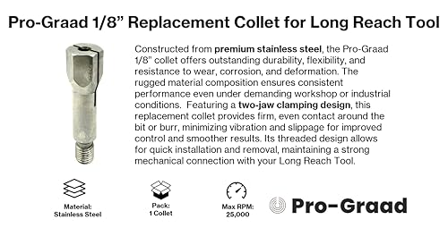 1/8” Collet Replacement for Long Reach Tool - style: 1/8" Replacement Collet