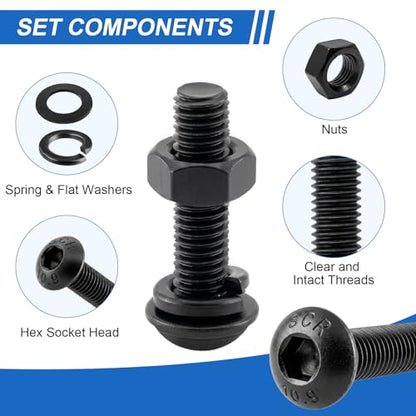 1000Pcs UIETUIL M3 Hex Socket Button Head Screws Kit, M3x6-30mm, 10.9 - size: M3 Button 10.9 - 1000PCS