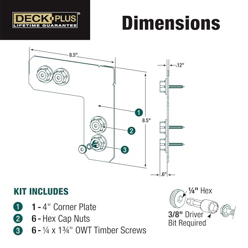 Deck Plus Ironwood 90 Degree Outside Angle, 4in, 1 Pack, Black