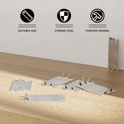 ISPINNER 50pcs Nail Plates for Wood Studs, 1.5 x 2.75 Inch Nail Plate with Sharp Pointed Prongs, Anti-Nail Protection Plate Shield 1-1/2" x 2-3/4"