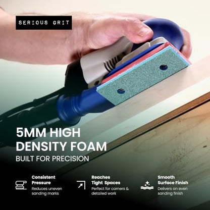 Serious Grit - 3x4 5mm Foam Sanding Pads Assortment - 10 Pack Box - size: Mixed Grit, style: 5mm Foam