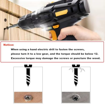 #4 Flat Head Phillips Wood Screws 150Pcs, Carbon Steel, 1/2" - color: #4 x 1/2'' (150pcs)