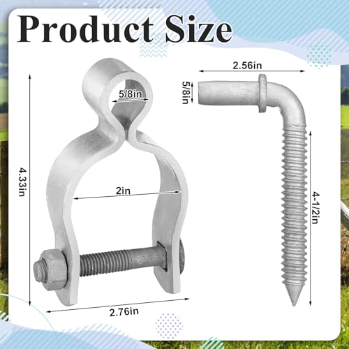 MorningRo 8 Pcs Farm Gate Hinge Set, 5/8'' x 2'' Gate Hinge - size: 2 Inch