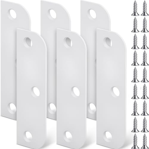 Lounsweer 6 Pcs Hinge Filler Plate 3.5''with5/8'' Door Edge Filler, White - color: White