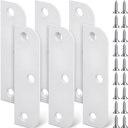 Lounsweer 6 Pcs Hinge Filler Plate 3.5''with5/8'' Door Edge Filler, White - color: White