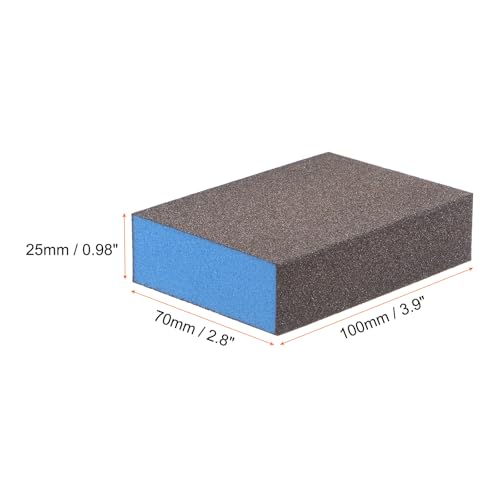HARFINGTON 4pcs Sanding Sponge Blocks #120 (400 Grits) Wet/Dry Hand Sanding Sponges, 100x70x25mm Foam Sanding Block Pad for Polishing Kitchen Metal Wood Drywall Furniture, Brown&Blue - color: Brown, Blue, size: 400 Grits