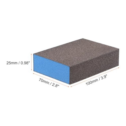 HARFINGTON 4pcs Sanding Sponge Blocks #120 (400 Grits) Wet/Dry Hand Sanding Sponges, 100x70x25mm Foam Sanding Block Pad for Polishing Kitchen Metal Wood Drywall Furniture, Brown&Blue - color: Brown, Blue, size: 400 Grits